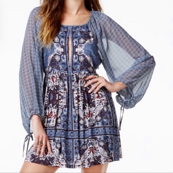 NWT Free People Oksana Long-Sleeve Mini Dress - Picture 2 of 6